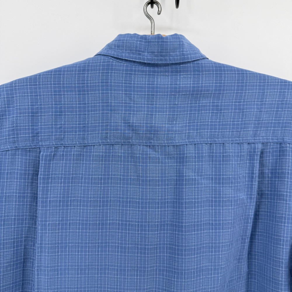 Royal Robbins Mens Blue Grid Textured Short Sleeve Button Down Shirt M Relaxed - Picture 8 of 12